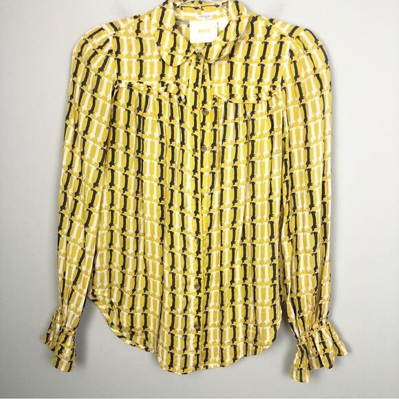 ANTHROPOLOGIE | MAEVE Fredericka Dachshund Novelty Button Top Women’s Size 0 - Picture 3 of 12